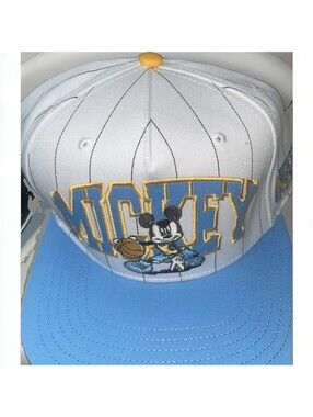 Disney Mickey Mouse x Neff Hat "Mickey Hoops" Pinstripe Snapback Cap NEW